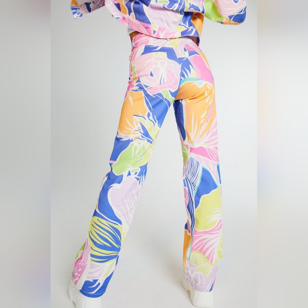 JADED LONDON Bold Vintage Floral Print Boyfriend Jeans size 24